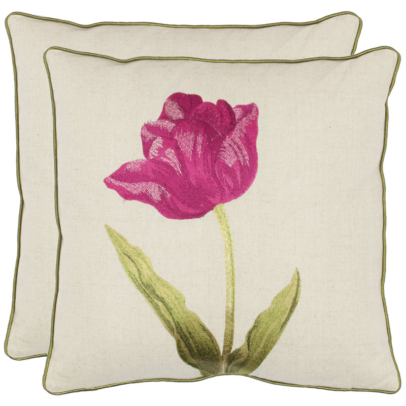 Brock Floral Reversible Throw Pillow, Fuchisa