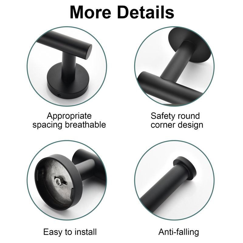 4 - Piece Bathroom Hardware Accessories Set, Matte Black