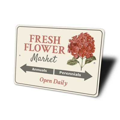 Fresh Flower Market Aluminum Sign