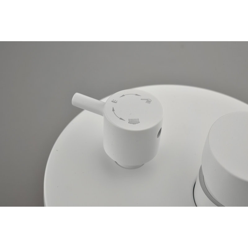 Système de douche: laiton blanc, tête, douche à main, barre coulissante, jets de corps - version murale de style laiton