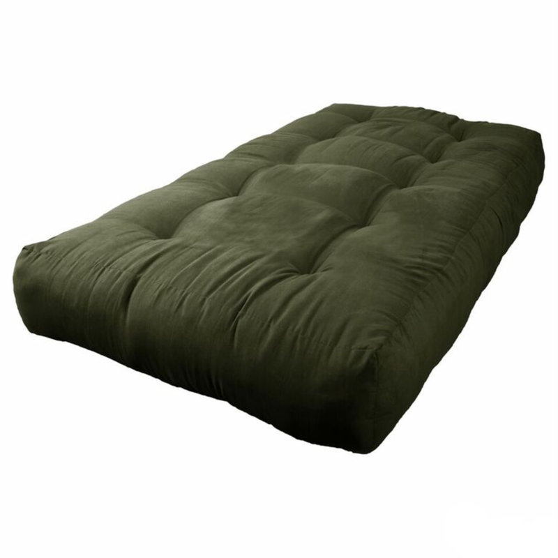 Matelas de futon en mousse Abe, 10", Simple, Vert forêt
