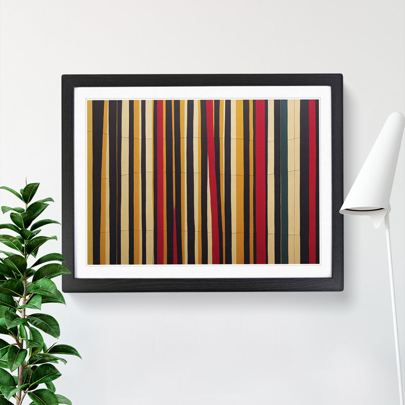 Abstract Forest Summer Vol.2 1 Piece Single Picture Frame Wall Art, 46cm H x 64cm W x 2cm D, Black