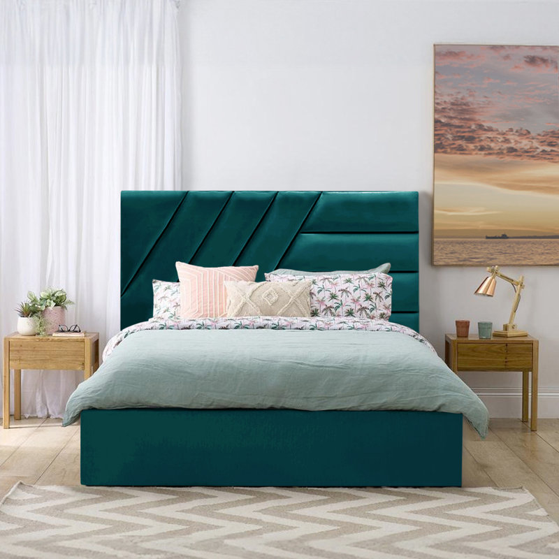Porterdale Upholstered Ottoman Storage Bed, Mallard, Super King (6')