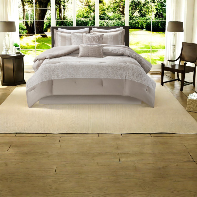 Luxurious Chenille Comforter Bedding Sets, Polyester, Modern Taupe King