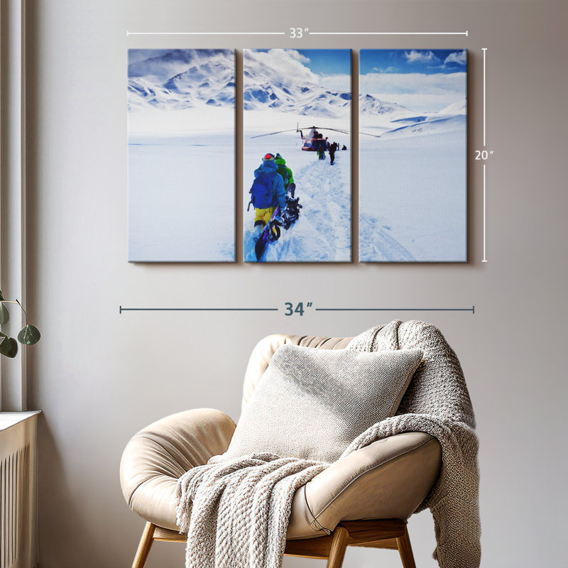 «Heli Snowboarding», 3 pièces, H 20 po x l 33 po