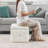 Cube Boucle Upholstered Storage Ottoman-1474341451
