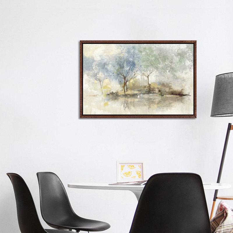 Pale Meadow by Allison Pearce - Painting on Canvas, 66.04cm H x 101.6cm W x 3.81cm D, Classic Brown Wood Framed