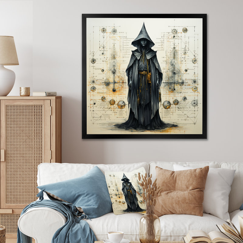 Schéma III, impression sur toile encadrée, H 36 po x l 36 po x P 1,5 po, Cadre simple noir