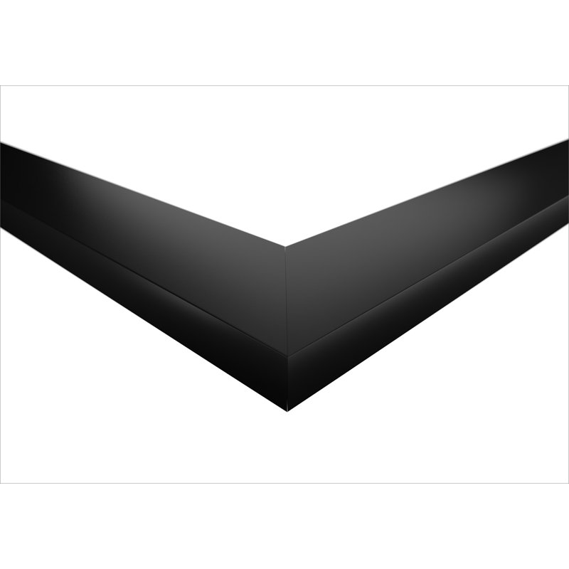 Javeria Wood Flat Wall Mirror, 86cm H x 60cm W, Black