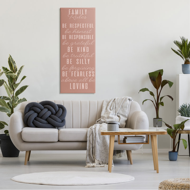 Pink Chic Family Rules, H 48 po x l 20 po x P 1,5 po