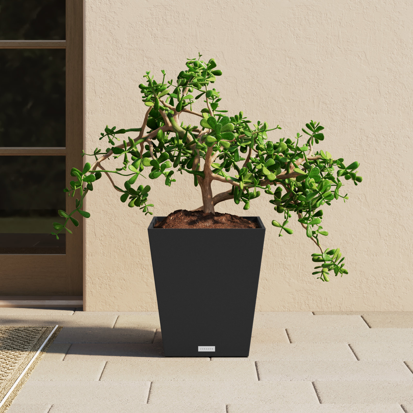 Pure Series Nobleton Planter, Black, 18" H x 16" W x 16" D, 2