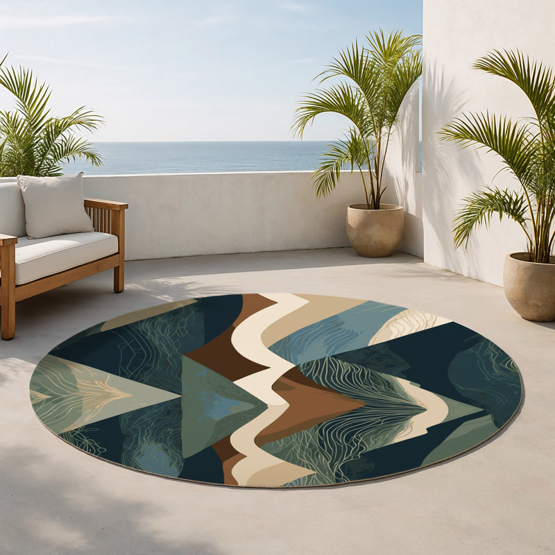 Tapis intérieur et extérieur Luminous Dreams, Rond 5 pi