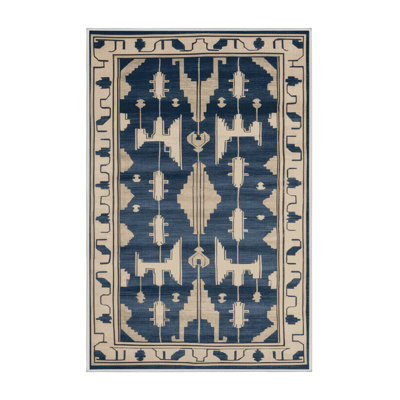 Machine Washable Art Deco Beige Area Rug
