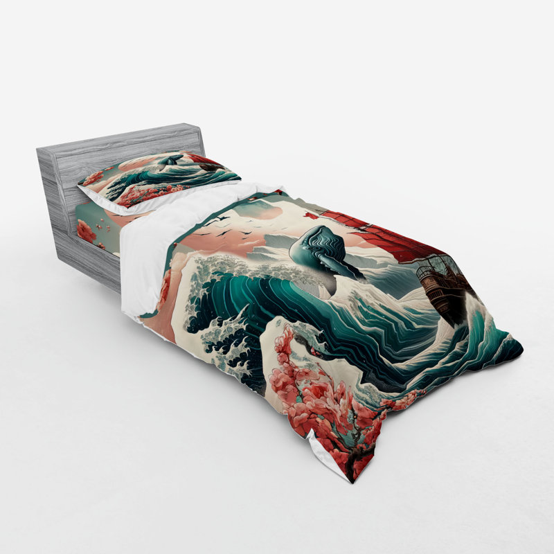 Ensemble de literie nautique Ambesonne, Housse de couette simple + 6 pièces supplémentai