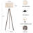Wooden Tripod Floor Lamp – Mid-Century Reading Light With 3 Color Temperatures & Linen Shade-88319259
