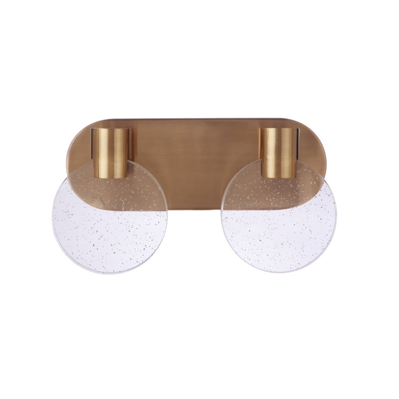 2 - Light LED Vanity Light, Satin Brass
