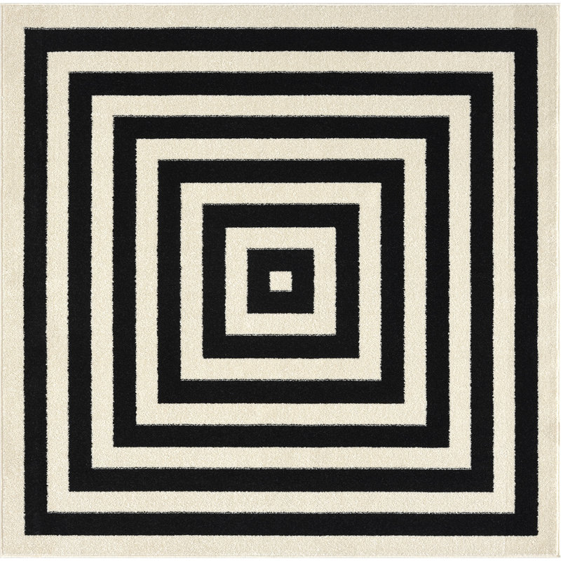 Ahmi Geometric Area Rug, Square 6'7" 