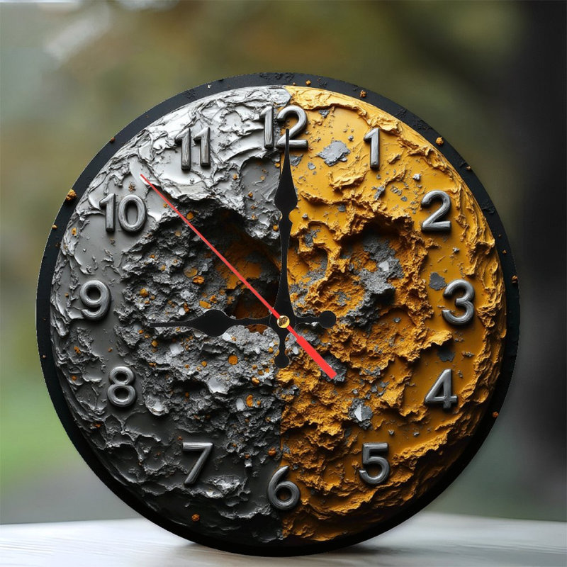 Unique Crater Texture Wall Clock