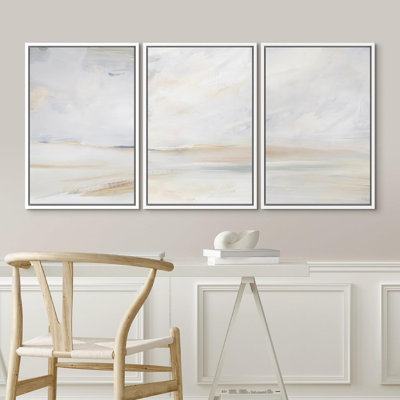 Bord de mer, aquarelle, pastel, brume, dune de sable, paysage naturel, œuvre d'art moderne, Moody