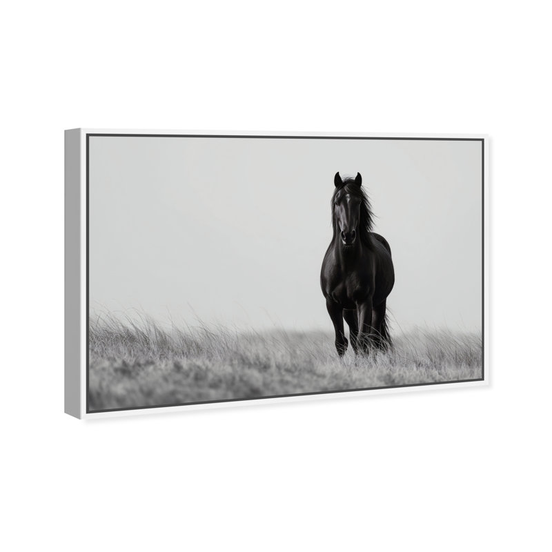 Lone Stallion I Print by Oliver Gal, 25" H x 37" W, White Floater Frame