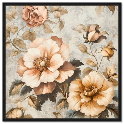 Art floral rétro sur toile rétro rose II par Art Remedy