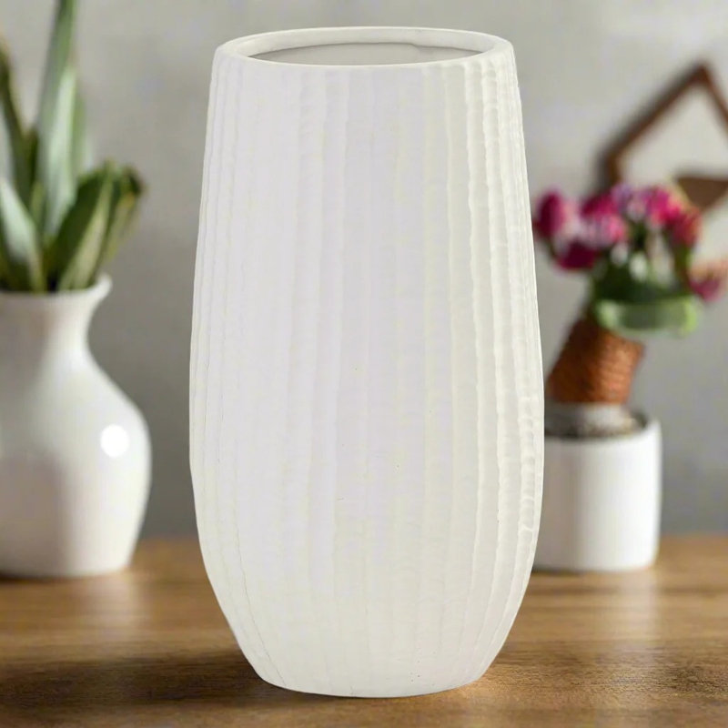 Mikalla Ceramic Table Vase, 15" H x 8" W x 8" D
