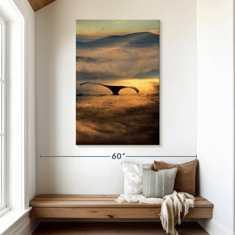 Brampt Alaska Whale Tail Dive, 48" H x 32" W