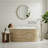 63" Solid-surface Freestanding Tub — Matte White Interior Wood-tone Exterior With Recessed Dimple Texture