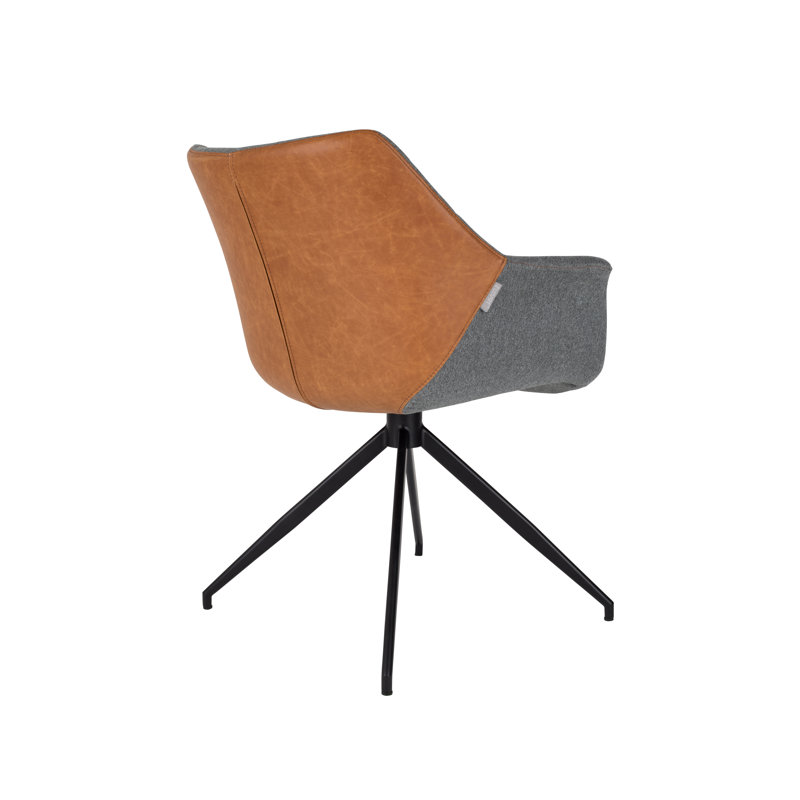 Doulton Armchair, Brown/Gray Faux Leather