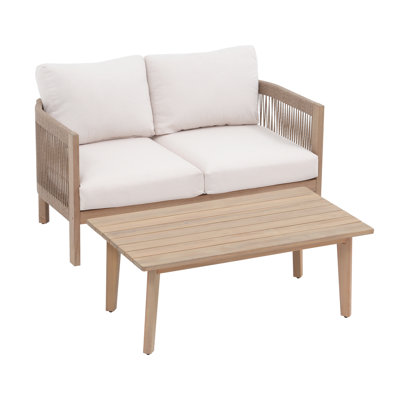 Ensemble de canapé d'extérieur 2 personnes avec table basse