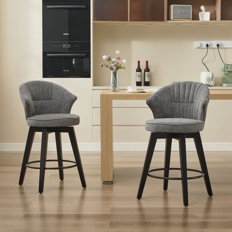 Ensemble de 2 tabourets pivotants, Gris