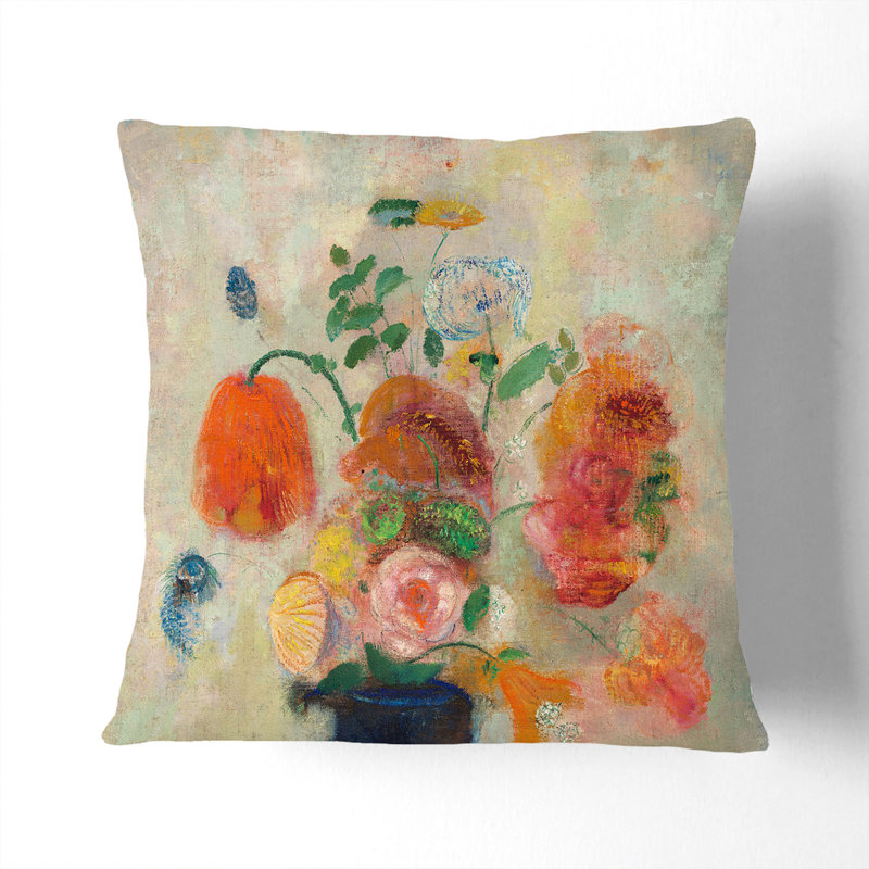 Vase of Flowers Vol.4 Scatter Cushion, 40cm H x 40cm W x 15cm D, Black