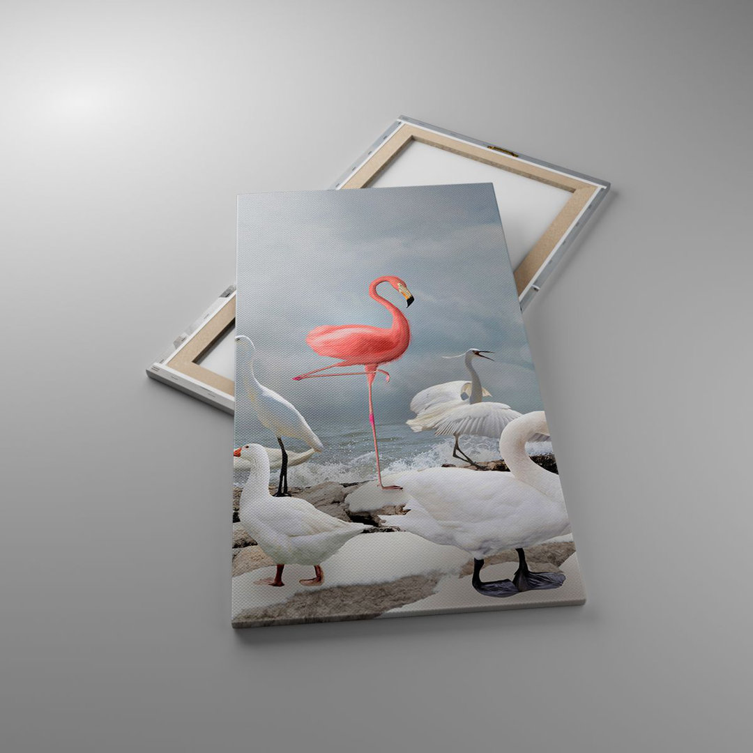 Leinwandbild Flamingo Swan Fantasy