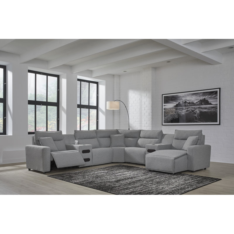 Canapé modulaire inclinable électrique avec méridienne 7 pièces Modmax, Orienté à droite