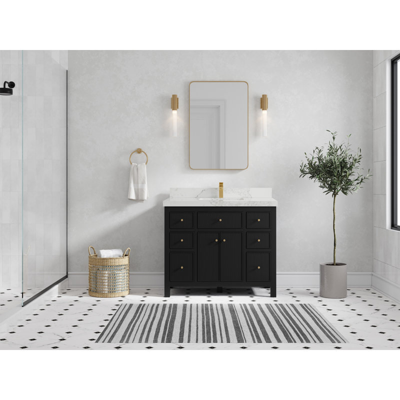 Ensemble de meuble-lavabo simple 42 po Debria, Calacatta Nuvo