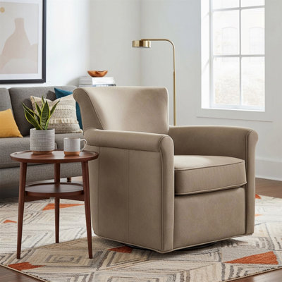 Fauteuil d'appoint pivotant en similicuir Westly