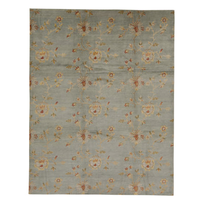 Tapis gris de haute qualité noué à la main