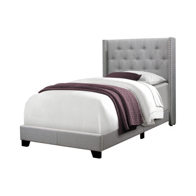 Lio Bed, Button Tufted Wingback Headboard, Velvet Upholstery