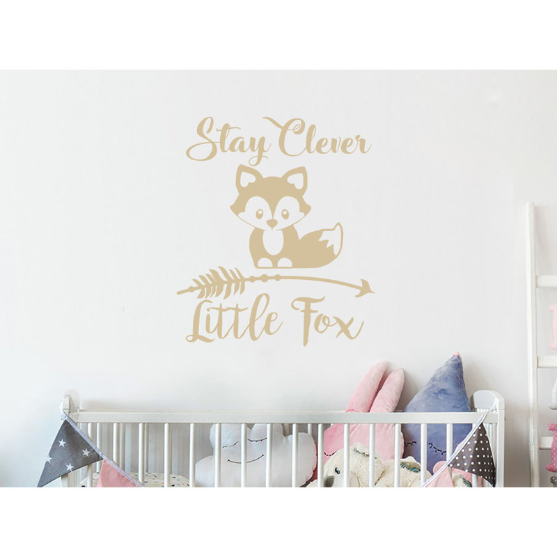 Décalcomanie murale chambre d’enfant reste intelligente little fox, Beige