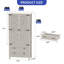 Armoire de cuisine 64,5 "avec 2 tiroirs, tablettes réglables et portes de grange Farmhouse-1232177991