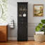 Grande armoire 63 pouces Bransford avec portes en verre, tablettes réglables et deux tiroirs pour une présentation et une organisation élégantes.-521189820
