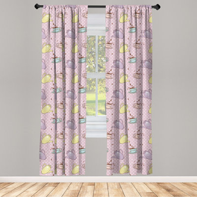 Tea Party Polka Dot Semi-Sheer Rod Pocket Curtain Panels -  East Urban Home, B7F966FE42204B60A141957D22221DAB