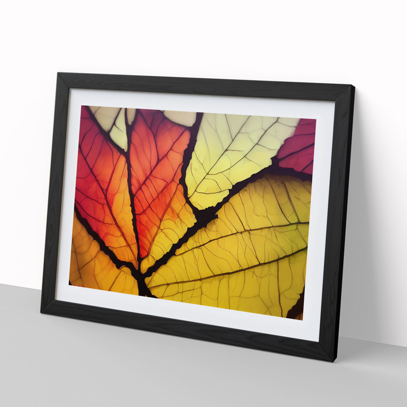 Flashy Leaf - Single Picture Frame Print, Black Framed, 46cm H x 64cm W x 2cm D