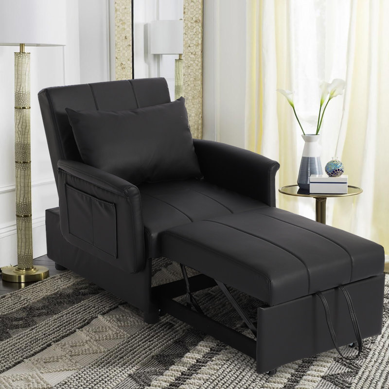 Chaise d'appoint Rosaleena, Mélange de lin noir
