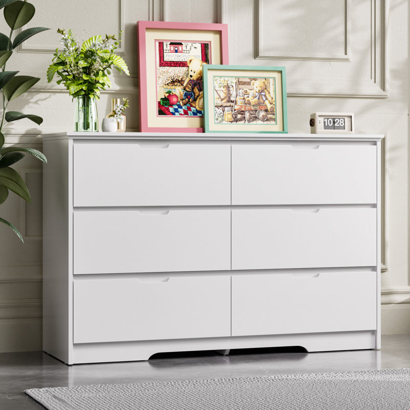 Commode 6 tiroirs Winston Porter, Blanc