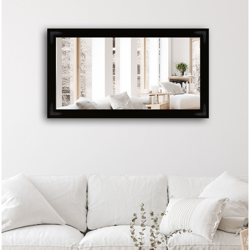 Heavner Flat Wall Mirror, Black, 47.5" H x 35.5" W