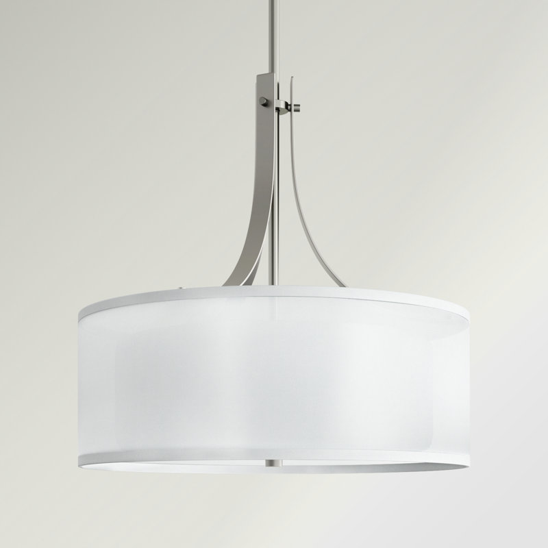 Luminaire suspendu à trois lumières Elmwood Park de Génération Lighting , Nickel brossé, 75 W (Ampoule non incluse)