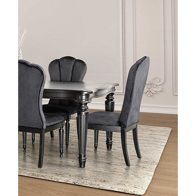 Chaise d'appoint 2Pc, Noir, Noir