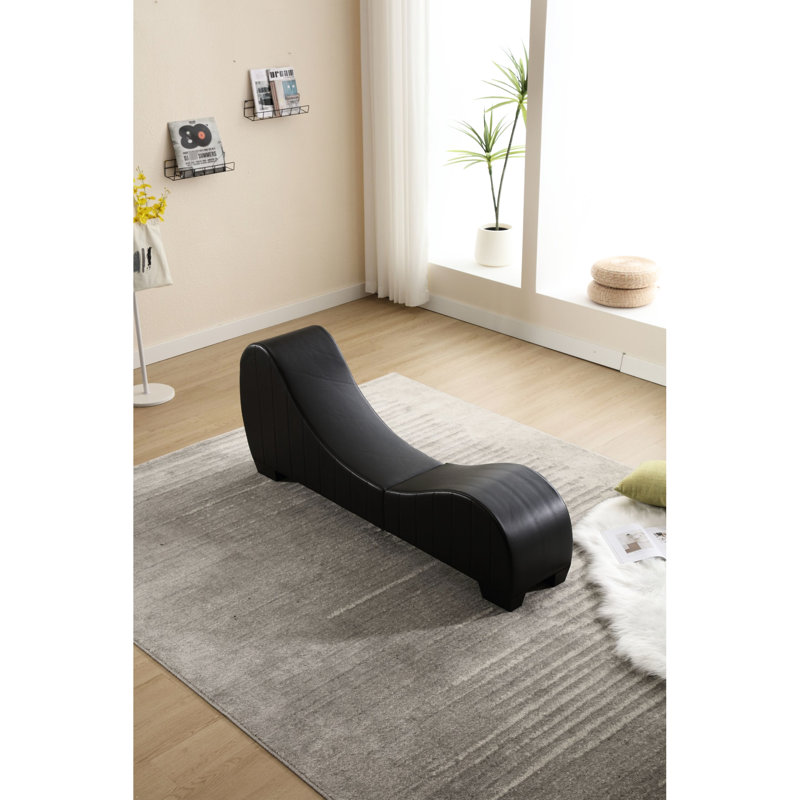 Chaise de salon relaxante en revêtement en similicuir incurvé Relax, créant une atmosphère