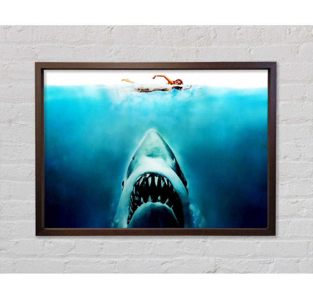 Jaws - Einzelner Bilderrahmen Kunstdrucke auf Leinwand